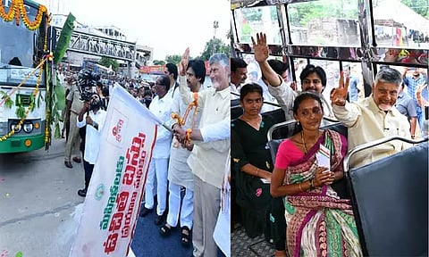 ஆந்திராவில் பெண்களுக்கான இலவச பேருந்து பயண திட்டம் - சந்திரபாபு நாயுடு தொடங்கி வைத்தார்