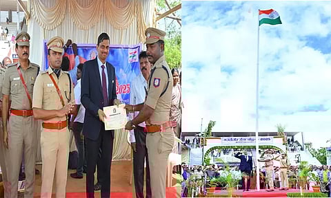 தூத்துக்குடி: கலெக்டர் தேசிய கொடியை ஏற்றினார்; போலீசாருக்கு பாராட்டு சான்றிதழ் வழங்கினார்