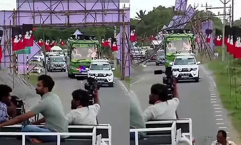 அலங்கார வளைவு சரிந்து விழுந்து விபத்து - நூலிழையில் தப்பிய எடப்பாடி பழனிசாமி