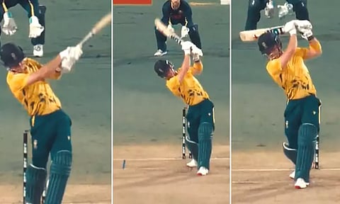 தொடர்ந்து 3 ‘நோ லுக்’ சிக்சர்கள் விளாசிய பிரெவிஸ்... வைரல் வீடியோ