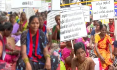 மதுரையில் தூய்மை பணியாளர்கள் போராட்டம் - 3ம் கட்ட பேச்சு தோல்வி