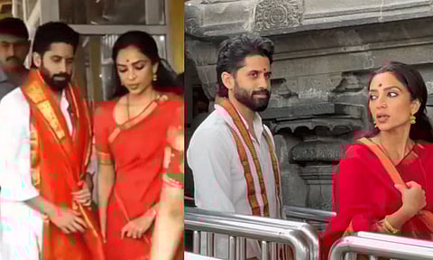 திருப்பதியில் மனைவியுடன் சாமி தரிசனம் செய்த நாக சைதன்யா