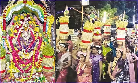 ராமேஸ்வரம் முத்துமாரியம்மன் கோவில் திருவிழா: முளைப்பாரியுடன் பெண்கள் ஊர்வலம்