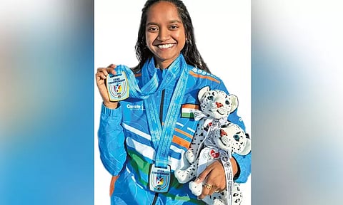 ஆசிய துப்பாக்கி சுடுதல் போட்டியில் தங்கம் வென்ற இந்திய வீராங்கனை