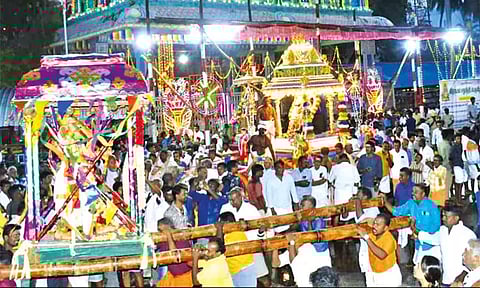 பிள்ளையார்பட்டி சதுர்த்தி விழா: கஜமுக அசுரனை வதம் செய்த கற்பக விநாயகர்