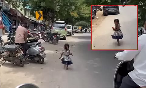 அழுது கொண்டே 3 வயது சிறுமி செய்த செயல்; போலீசார் ஆச்சரியம்