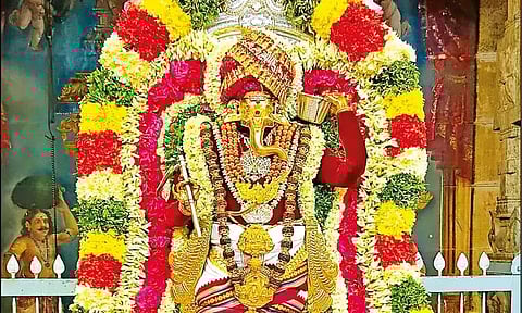 பிள்ளையார்பட்டியில் சதுர்த்தி விழா- சிறப்பு அலங்காரத்தில் எழுந்தருளிய கற்பக விநாயகர்