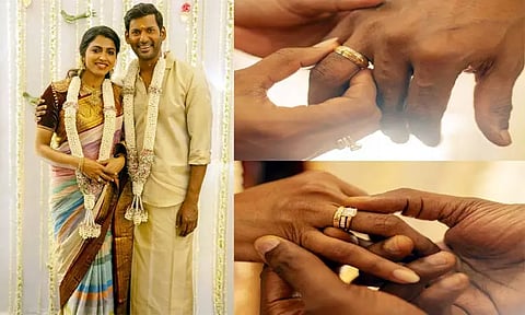 எளிமையாக நடந்த விஷால் - சாய் தன்ஷிகாவின் நிச்சயதார்த்தம்