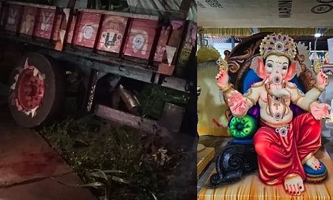 விநாயகர் சிலை கொண்டு சென்ற டிராக்டர் கவிழ்ந்து விபத்து; 4 பேர் பலி