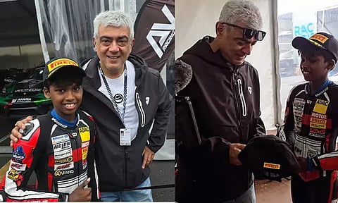 13 வயது இளம் ரேஸிங் வீரரிடம் ஆட்டோகிராப் வாங்கிய நடிகர் அஜித்