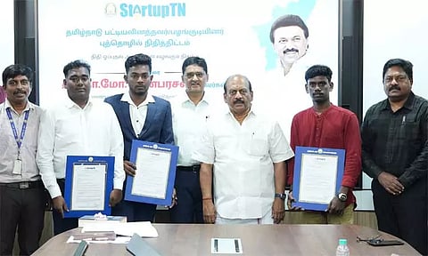 உலக புத்தொழில் மாநாடு முன்னேற்பாட்டு பணிகள்- அமைச்சர் தா.மோ.அன்பரசன் ஆய்வு