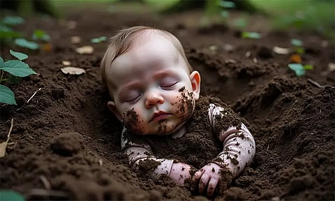 உ.பி.யில் உயிருடன் புதைக்கப்பட்ட பச்சிளம் குழந்தை மீட்பு