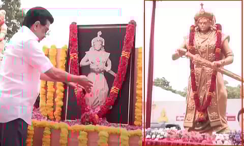 சென்னை: வேலு நாச்சியார் சிலையை முதல்-அமைச்சர் மு.க.ஸ்டாலின் திறந்து வைத்தார்