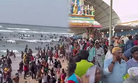 அமாவாசை, வார விடுமுறை: திருச்செந்தூரில் அலைகடலென திரண்ட பக்தர்கள்