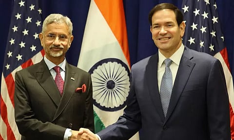 வரி விதிப்புக்குப்பின் முதல் முறையாக.. அமெரிக்க வெளியுறவு மந்திரியுடன் ஜெய்சங்கர் சந்திப்பு