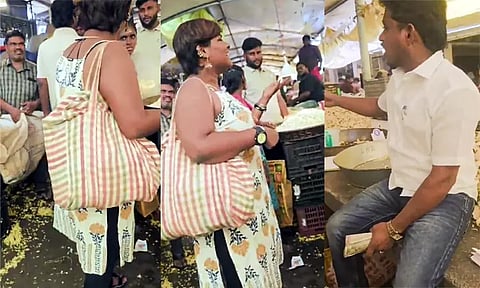 ஆடை குறித்து விமர்சனம்: கல்லூரி மாணவி- பூ வியாபாரி இடையே வாக்குவாதம் - வைரல் வீடியோ