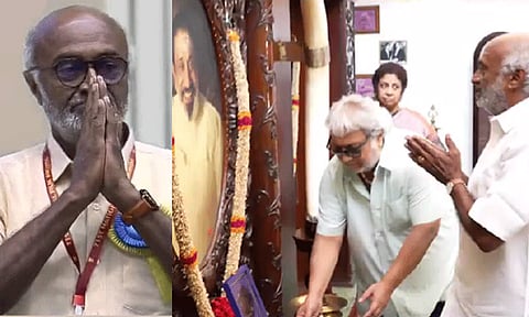 தேசிய விருதுடன் வந்து சிவாஜி கணேசனின் உருவப் படத்தின் முன் விழுந்து வணங்கிய எம்.எஸ்.பாஸ்கர்