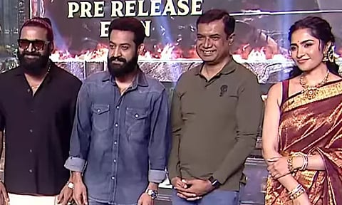 Junior Ntr attend Kantara pre release event-pain