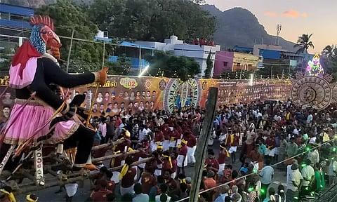 தோவாளை - கிருஷ்ணன்புதூர் முத்தாரம்மன் கோவிலில் மகிஷாசுர சம்ஹார விழா