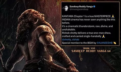 இந்திய சினிமா இதுவரை கண்டிராத படம் "காந்தாரா சாப்டர் 1"- இயக்குனர் சந்தீப் ரெட்டி வங்கா