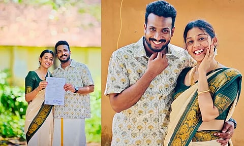 malayalam singer arya dhayal with her boy friend abhishek