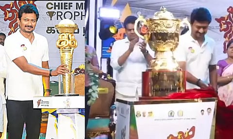 மாநில விளையாட்டு போட்டி: முதல்-அமைச்சர் கோப்பையை அறிமுகப்படுத்திய உதயநிதி