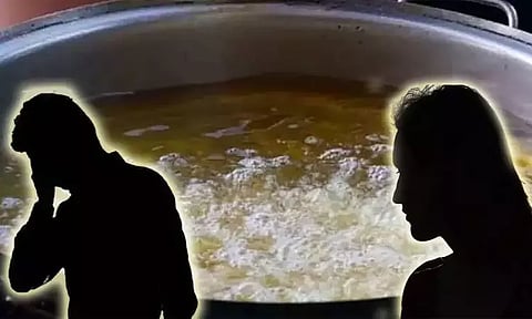 நடத்தையில் சந்தேகப்பட்டு கணவர் மீது கொதிக்கும் எண்ணெயை ஊற்றிய பெண்