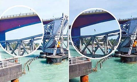 பாம்பன் ரோடு பாலத்தில் இருந்து கடலில் குதித்தது யார்? - பரவும் வீடியோவால் பரபரப்பு