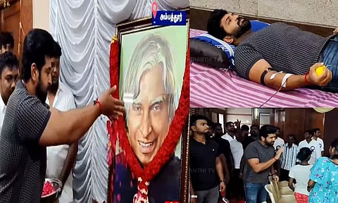 அப்துல் கலாம் பிறந்த நாளை முன்னிட்டு ரத்த தானம் செய்த நடிகர் அருண் விஜய்