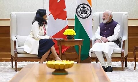பிரதமர் மோடியுடன் கனடா பெண் மந்திரி சந்திப்பு