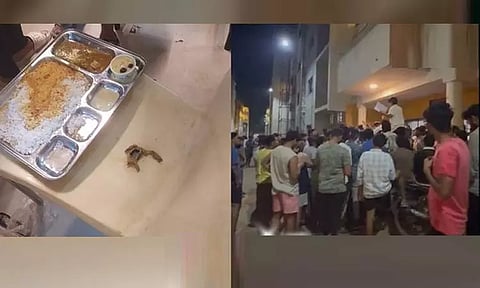 சென்னை: கல்லூரி விடுதியில் தரமற்ற உணவு - மாணவர்கள் போராட்டம்