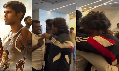 Director Mari Selvaraj and Pa. Ranjith exchanged hugs after watching the movie 'Bison'