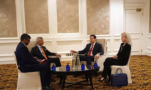 அமெரிக்க வெளியுறவுத்துறை மந்திரியை சந்தித்த ஜெய்சங்கர்