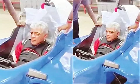 கோவையில் ரேஸ் கார் ஓட்டிய நடிகர் அஜித்குமார்