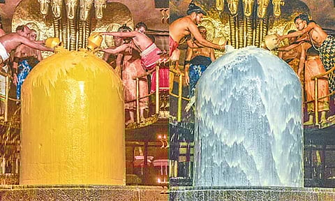 ராஜராஜ சோழன் சதய விழா: பெருவுடையார்-பெரியநாயகி அம்மனுக்கு 48 வகையான அபிஷேகம்