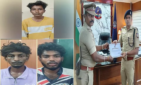 தூத்துக்குடி: வழிப்பறி வழக்கில் 3 பேரை துரத்தி பிடித்த போலீசாருக்கு எஸ்.பி. பாராட்டு