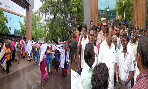 தூத்துக்குடியில் கொட்டும் மழையில் தூய்மை பணியாளர்கள் போராட்டம்: மேயர் பேச்சுவார்த்தை