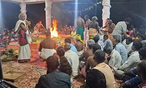 சாணார்பட்டி அருகே மகா பிரத்யங்கிரா தேவி யாகபூஜை