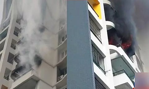 கேளம்பாக்கம் ஓஎம்ஆர் சாலையில் உள்ள அடுக்குமாடி குடியிருப்பில் பயங்கர தீ விபத்து