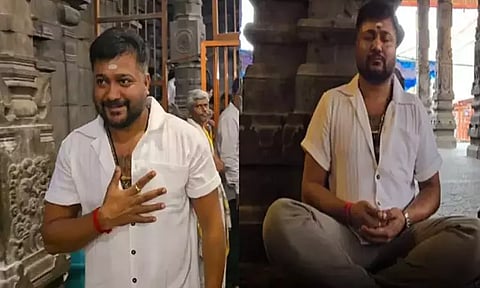 திருவண்ணாமலை அண்ணாமலையார் கோவிலில் நடிகர் பாபி சிம்ஹா சாமி தரிசனம்