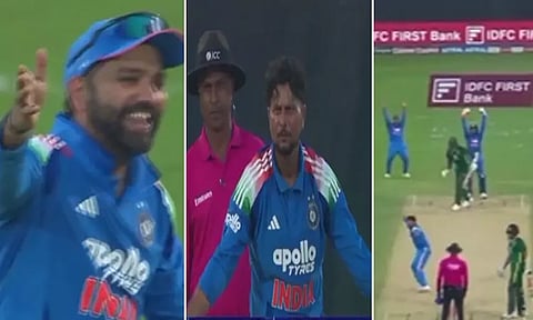 அடிக்கடி அப்பீல் செய்த குல்தீப்.. ரோகித் கொடுத்த ரியாக்சன்.. வீடியோ வைரல்