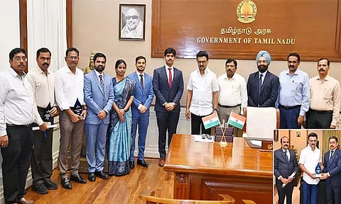 தமிழக மாவட்டங்களுக்கு மத்திய அரசு விருது - முதல்-அமைச்சரிடம் வாழ்த்து பெற்ற கலெக்டர்கள்