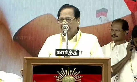 மு.க.ஸ்டாலினுக்கு அடுத்து யார் என்ற கேள்விக்கு பதில் உதயநிதி - துரைமுருகன் பேச்சு