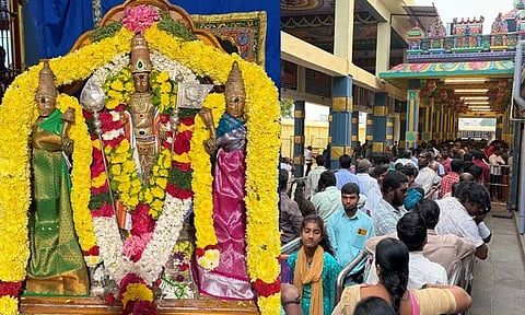 மார்கழி மாத பிறப்பு: தங்க கவசத்தில் அருள்பாலித்த வல்லக்கோட்டை முருகன்