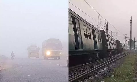 சென்னையில் கடும் பனிமூட்டம்: புறநகர் ரெயில்கள் தாமதமாக இயக்கம்