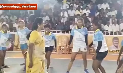 சிவகங்கை: கபடி விளையாடி அசத்திய தி.மு.க. எம்.எல்.ஏ. தமிழரசி