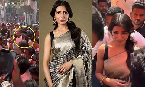 சமந்தாவுடன் செல்பி எடுக்க ரசிகர்கள் கூட்டம் சூழ்ந்ததால் பரபரப்பு