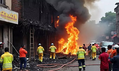 டெல்லி: அடுக்குமாடி குடியிருப்பில் தீ விபத்து - இளைஞர் பலி