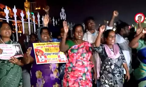 ரிப்பன் மாளிகை அருகே மீண்டும் போராட்டத்தில் ஈடுபட்ட தூய்மை பணியாளர்கள் கைது