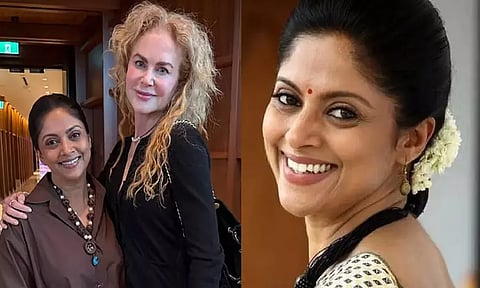 கோல்டன் குளோப் விருது வென்ற நடிகையை சந்தித்த நதியா